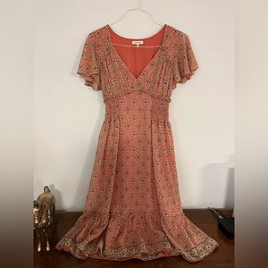 Max Studio peachy floral dress S